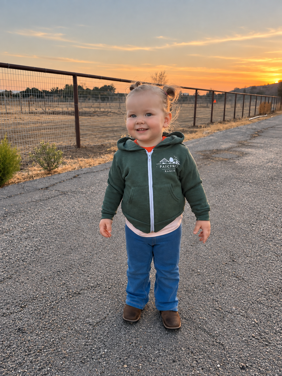 Merchandise Paicines Ranch Unisex Toddler Sweatshirt – Ranch Green