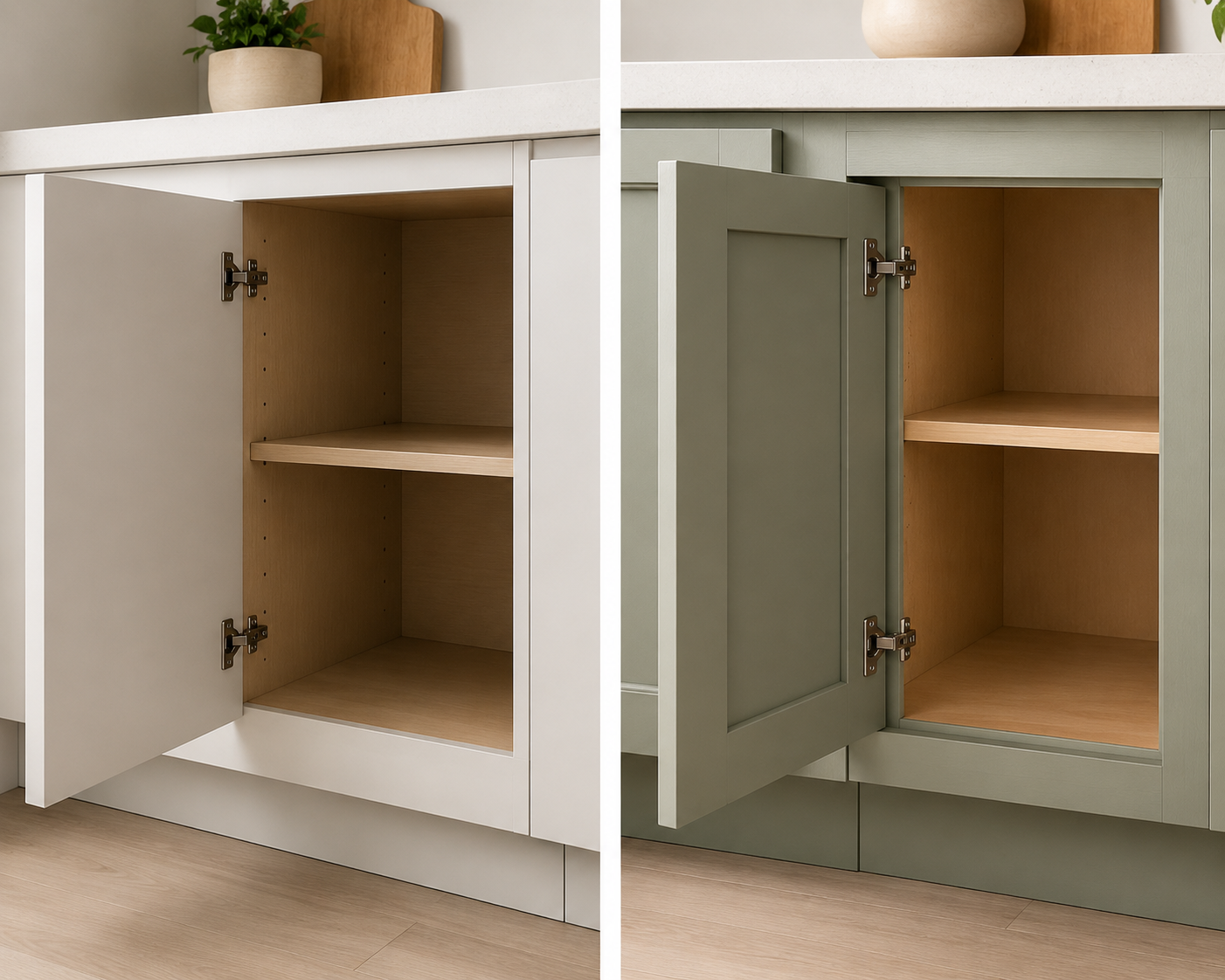 Frameless vs face frame cabinets