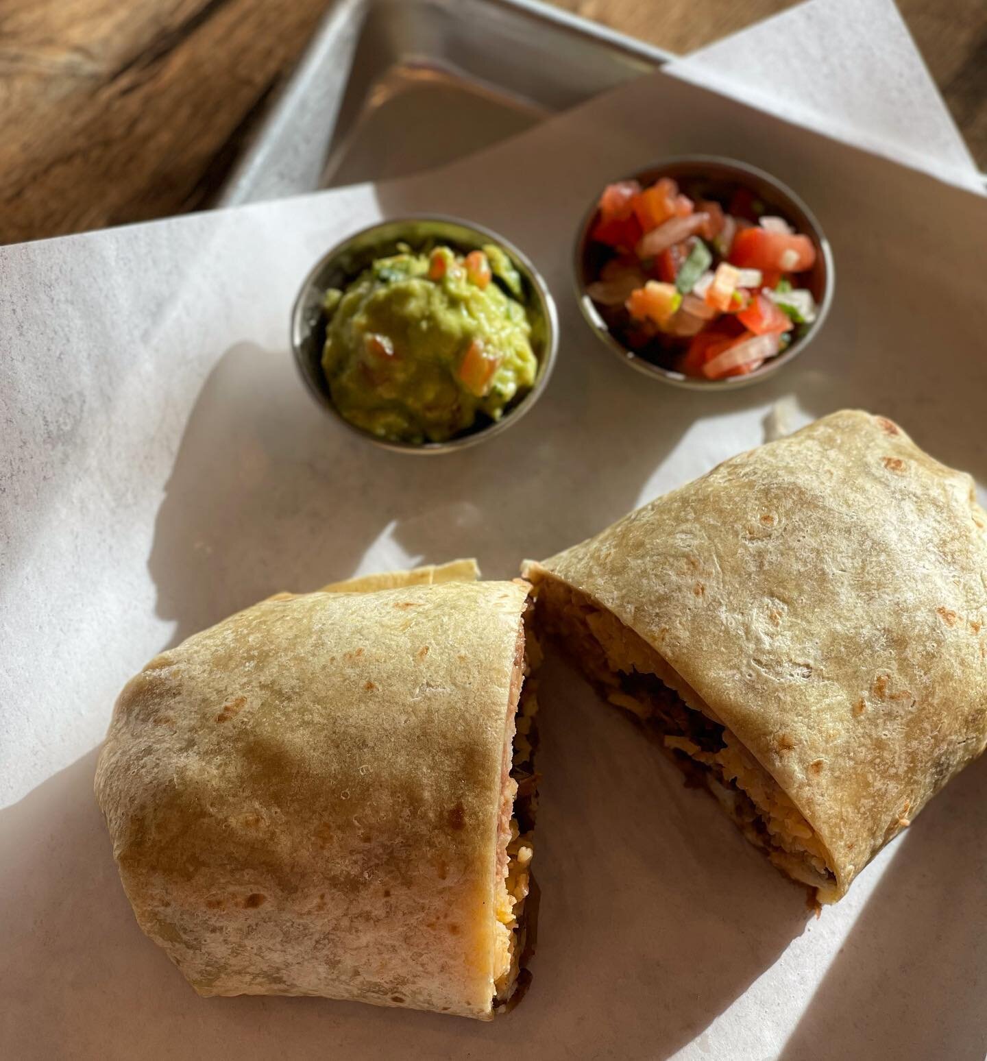 A burrito a day keeps the bad vibes away ✨ ESPECIALLY, our burritos! Breakfast or Classic Burritos are available ALL DAY! #breakfastburrito #burritos #foodies #foodiesofinstagram #eatwell #bewell