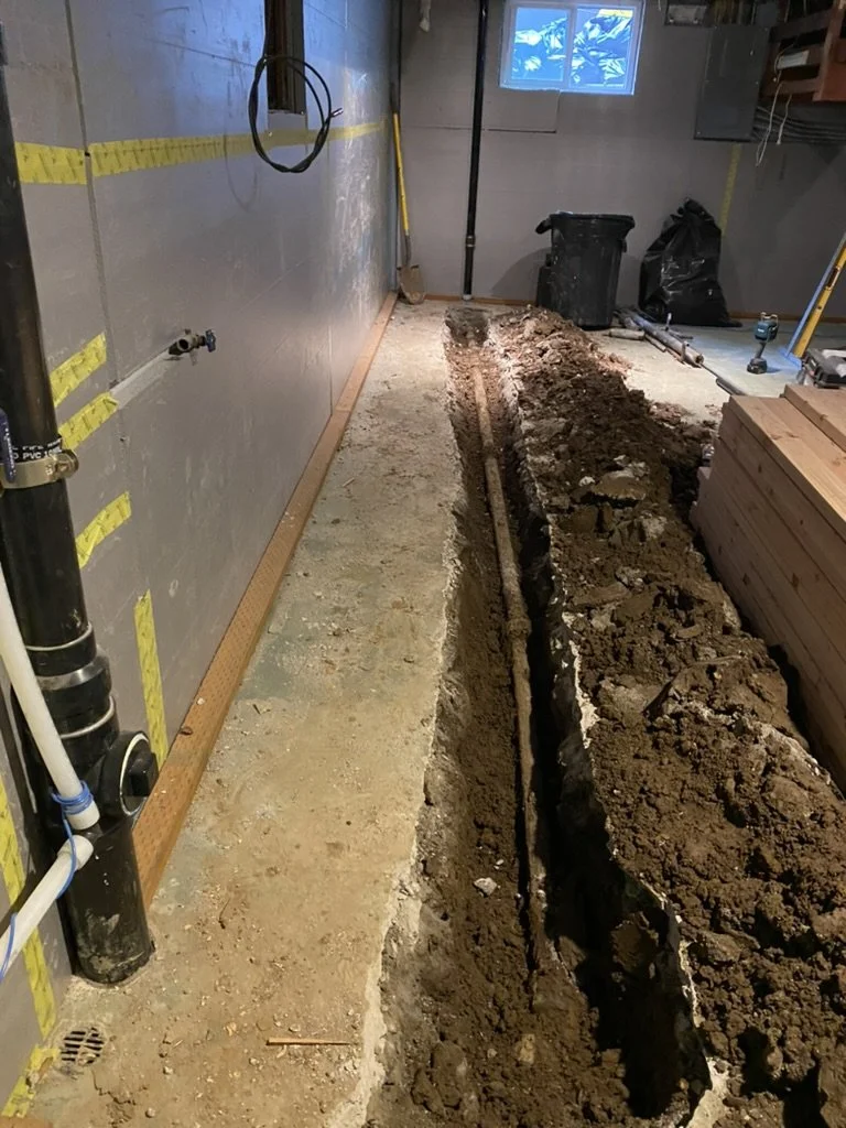 Basement plumbing additions