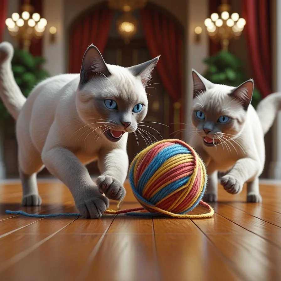 Some beautiful 3D Siamese cats I generated in Leonardo AI! #3D #cats #LeonardoAI