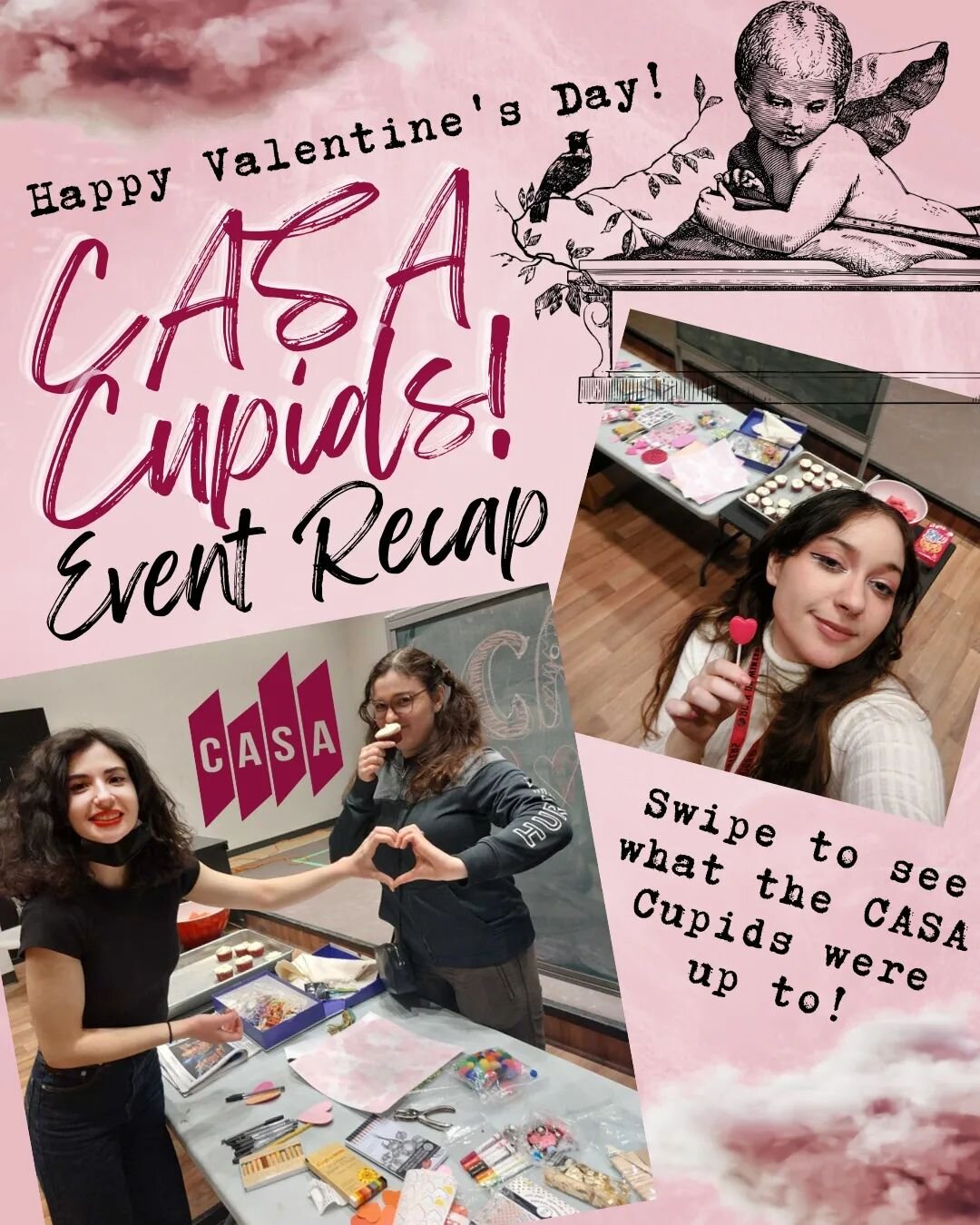 Happy Valentines Day from CASA! 💞✨️ Thank you to everybody who stopped by our CASA Cupids event yesterday to make your creative love poems, letters, and Valentine's cards!

Swipe to see some lovely highlights from the event! 💝✨️💗