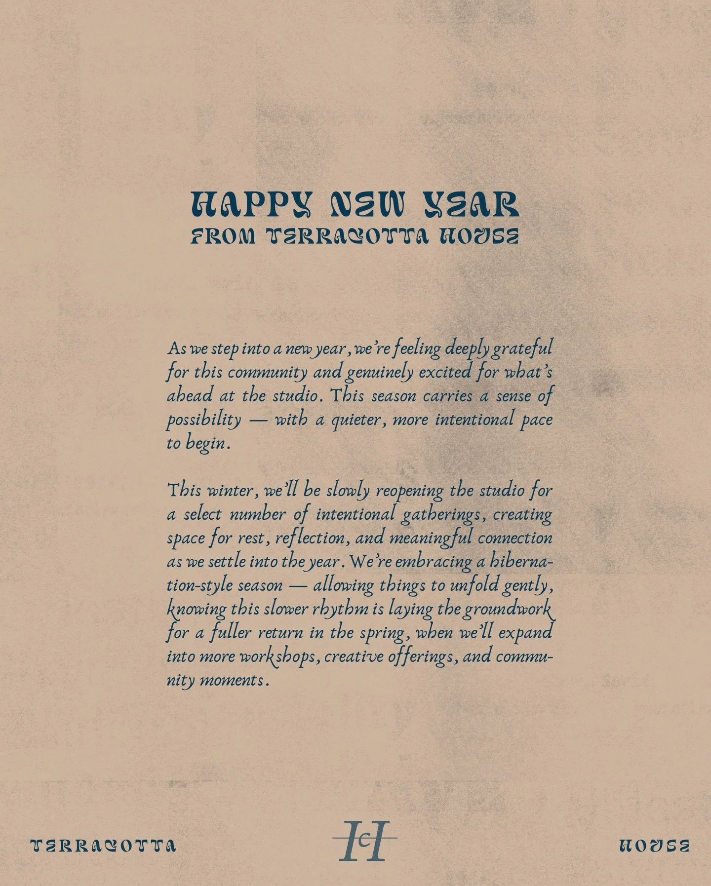 Happy New Year from Terracotta House 🤍

As we step into a new year, we&rsquo;re feeling deeply grateful for this community and genuinely excited for what&rsquo;s ahead at the studio. This season carries a sense of possibility &mdash; with a quieter,