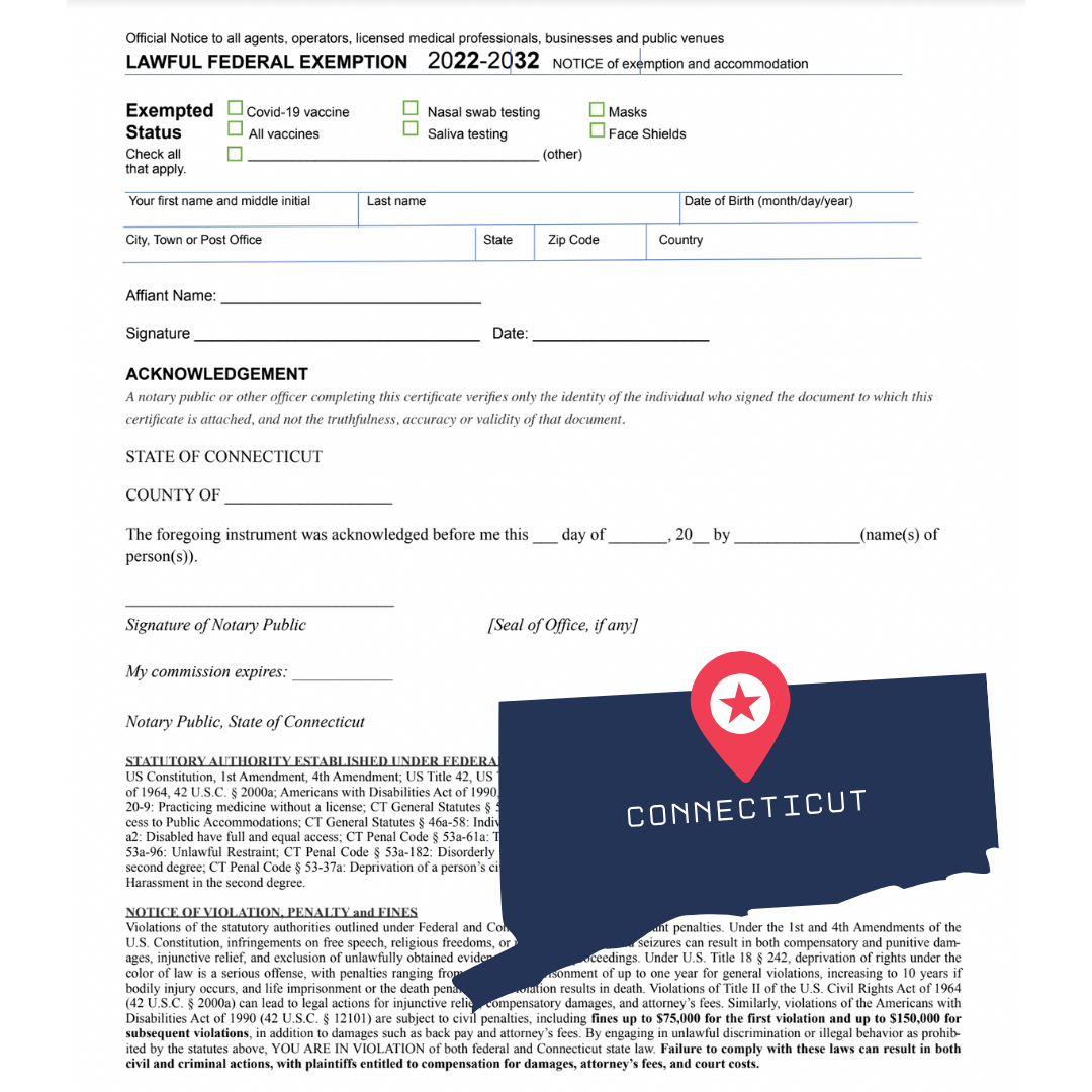 LEGAL FEDERAL RELIGIOUS EXEMPTION (CT)