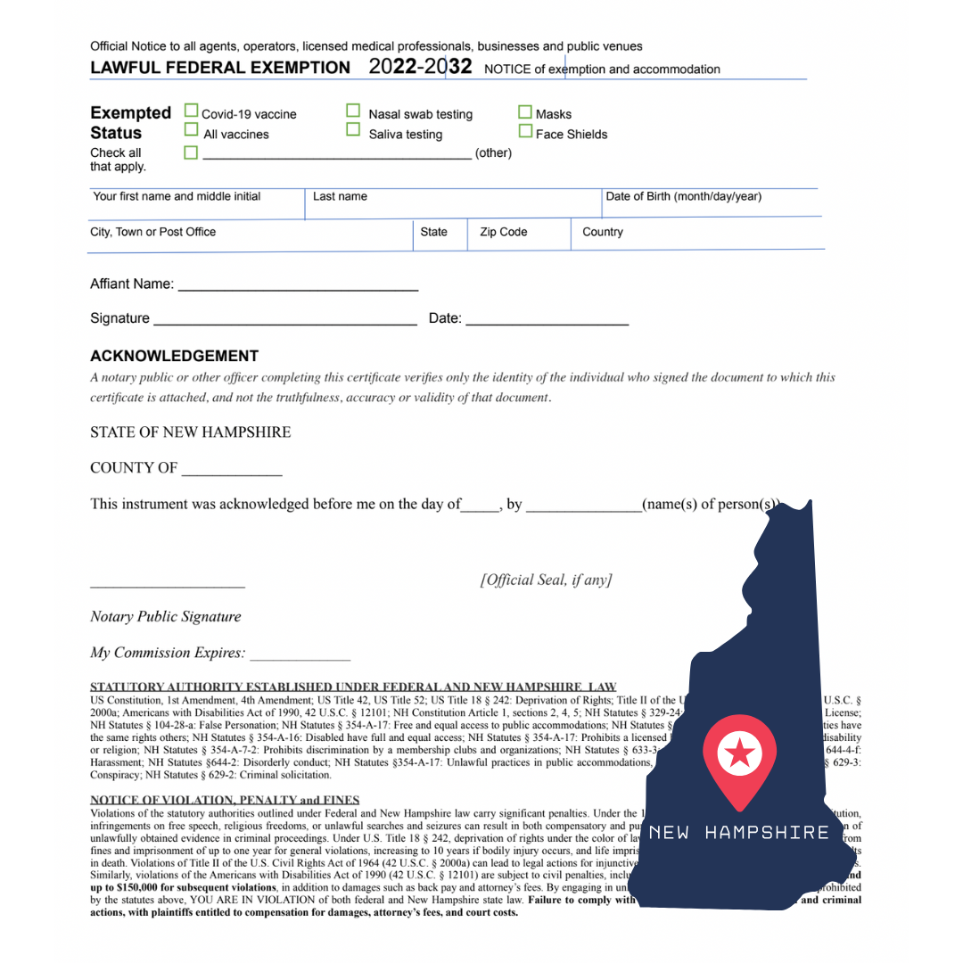 LEGAL FEDERAL RELIGIOUS EXEMPTION (NH)
