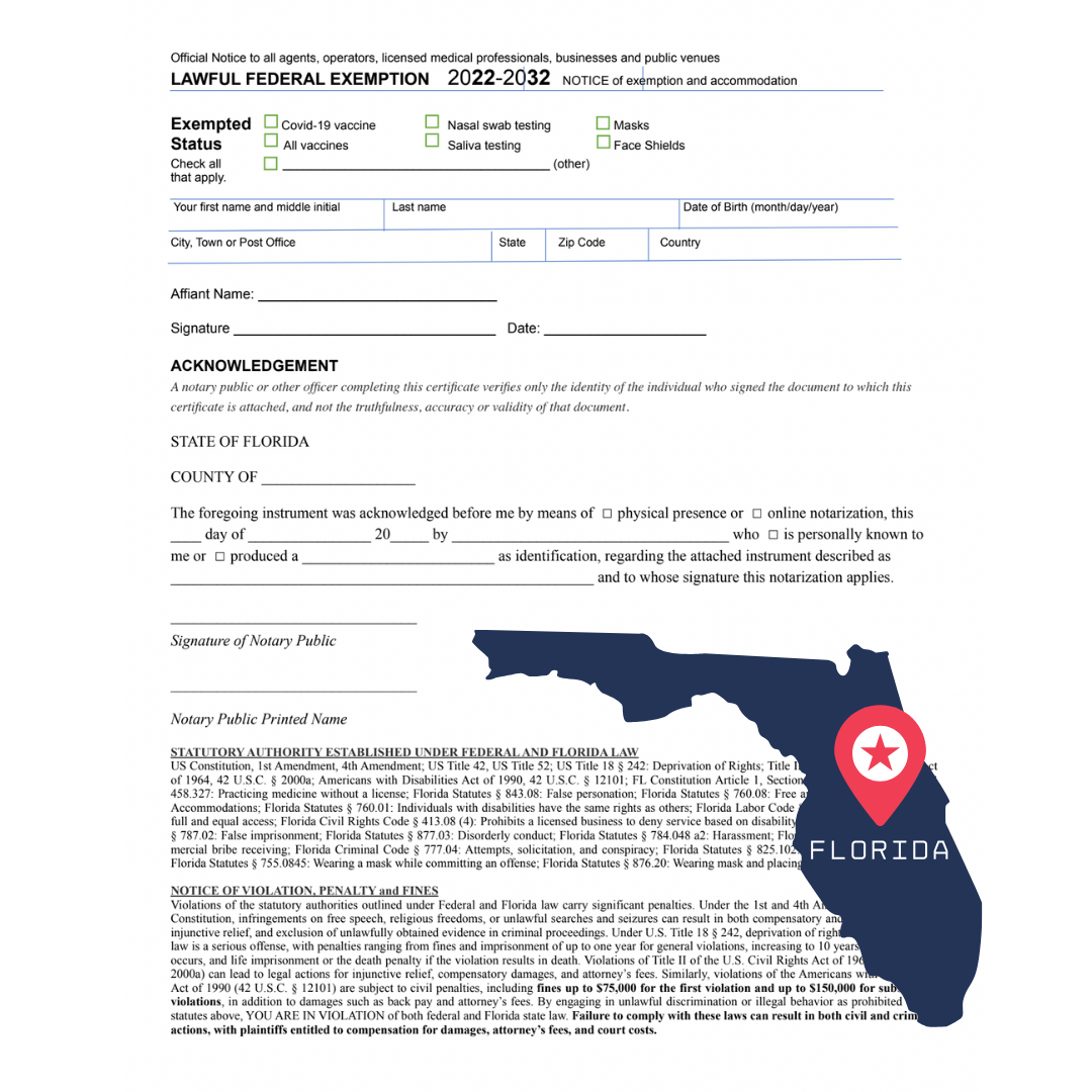 LEGAL FEDERAL RELIGIOUS EXEMPTION (FL)