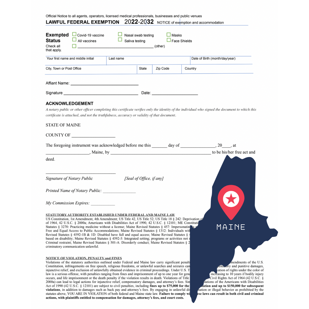 LEGAL FEDERAL RELIGIOUS EXEMPTION (ME)