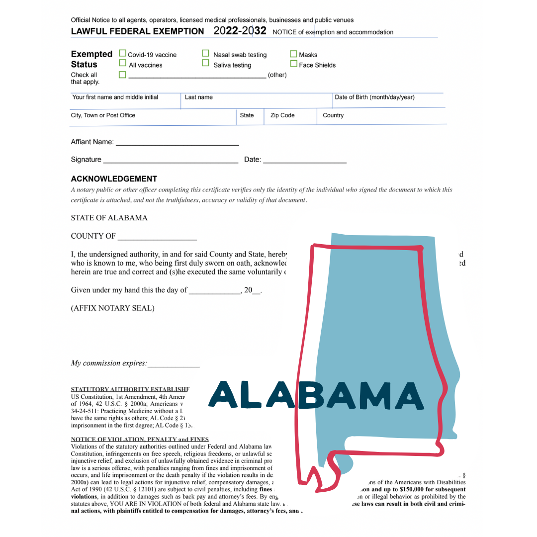 LEGAL FEDERAL RELIGIOUS EXEMPTION (AL)