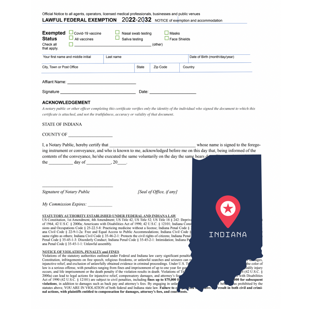 LEGAL FEDERAL RELIGIOUS EXEMPTION (IN)