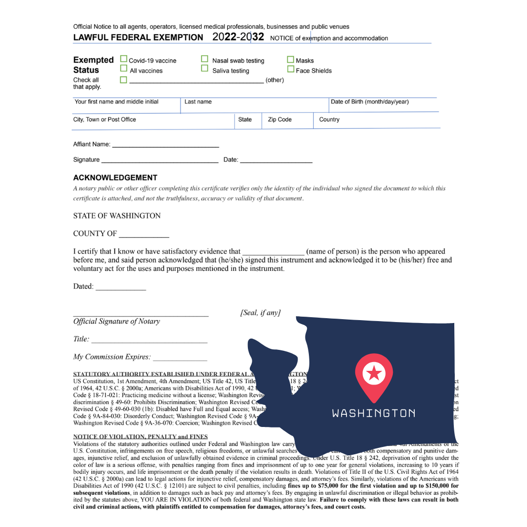 LEGAL FEDERAL RELIGIOUS EXEMPTION (WA)