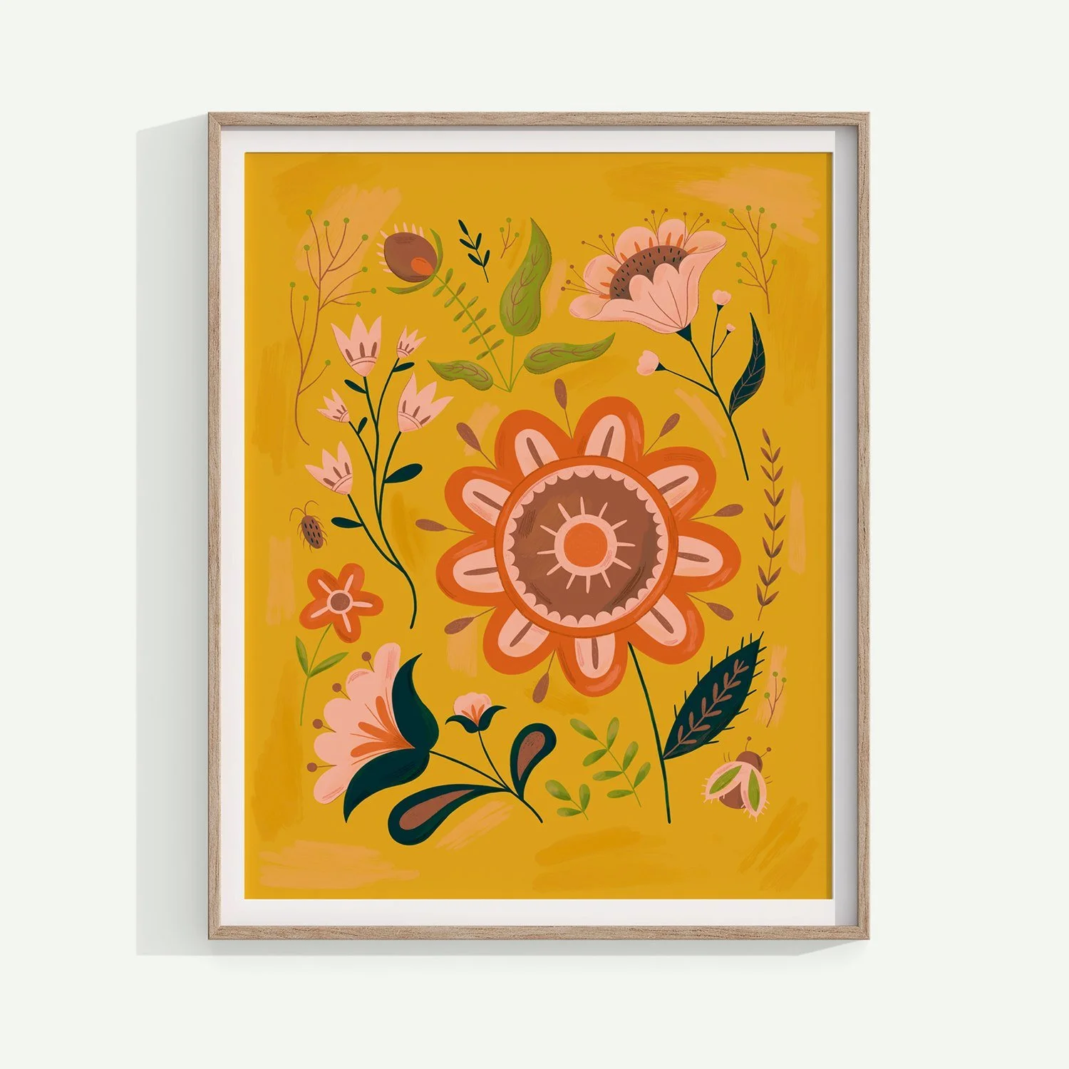 Just finished up my third folk floral illustration in a planned series of four. Which one is your favorite so far? 
.
.
.
#folkart #feelgoodart #childrensroomdecor #roomdecoration #wallartwork #roomdecorideas #scandistyle #scandinavianstyle #nurseryr