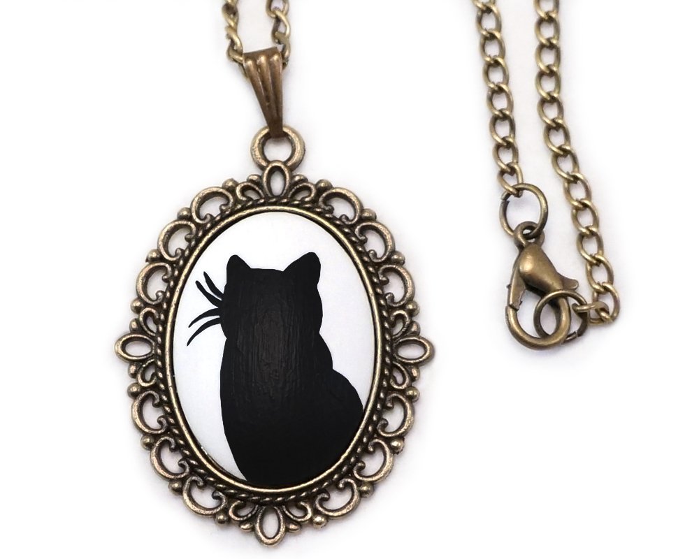black cat pendant necklace