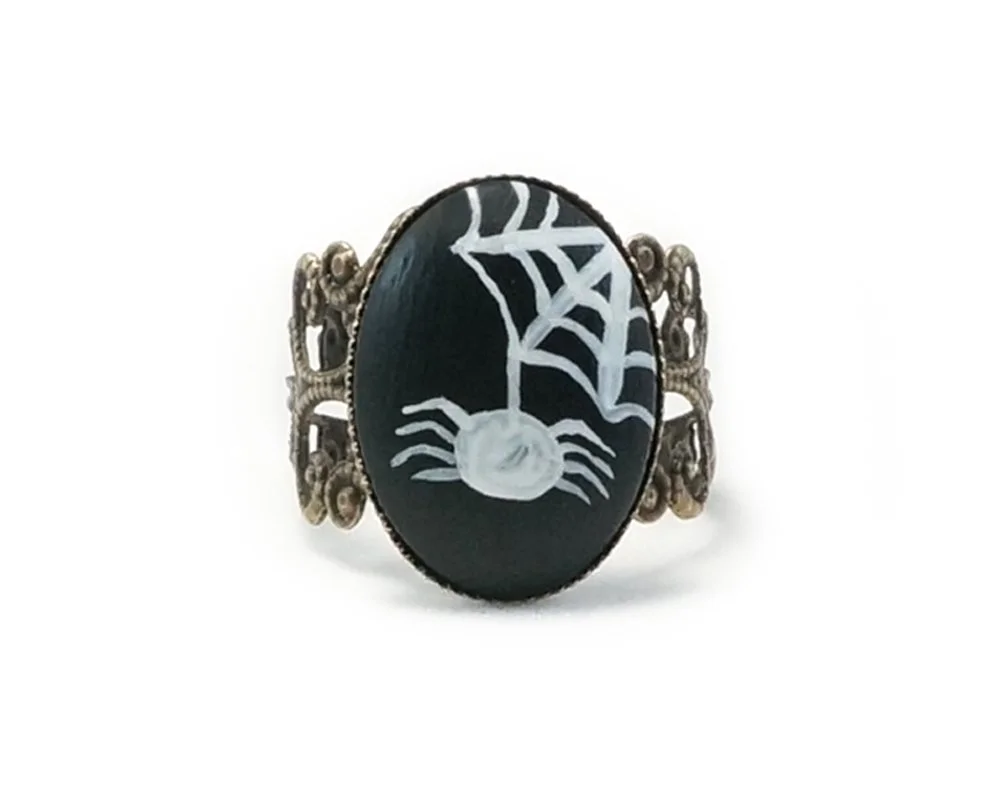 Halloween spider ring adjustable