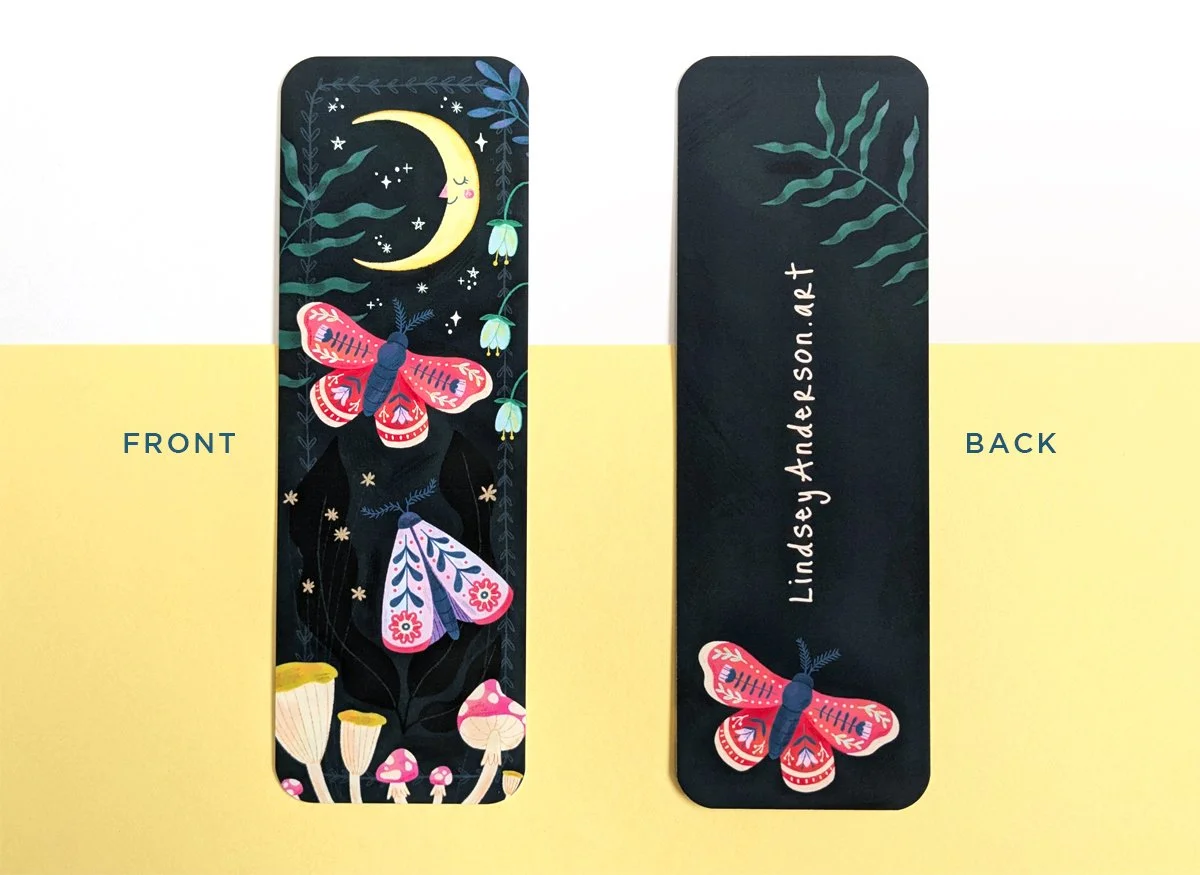 cute moth bookmark