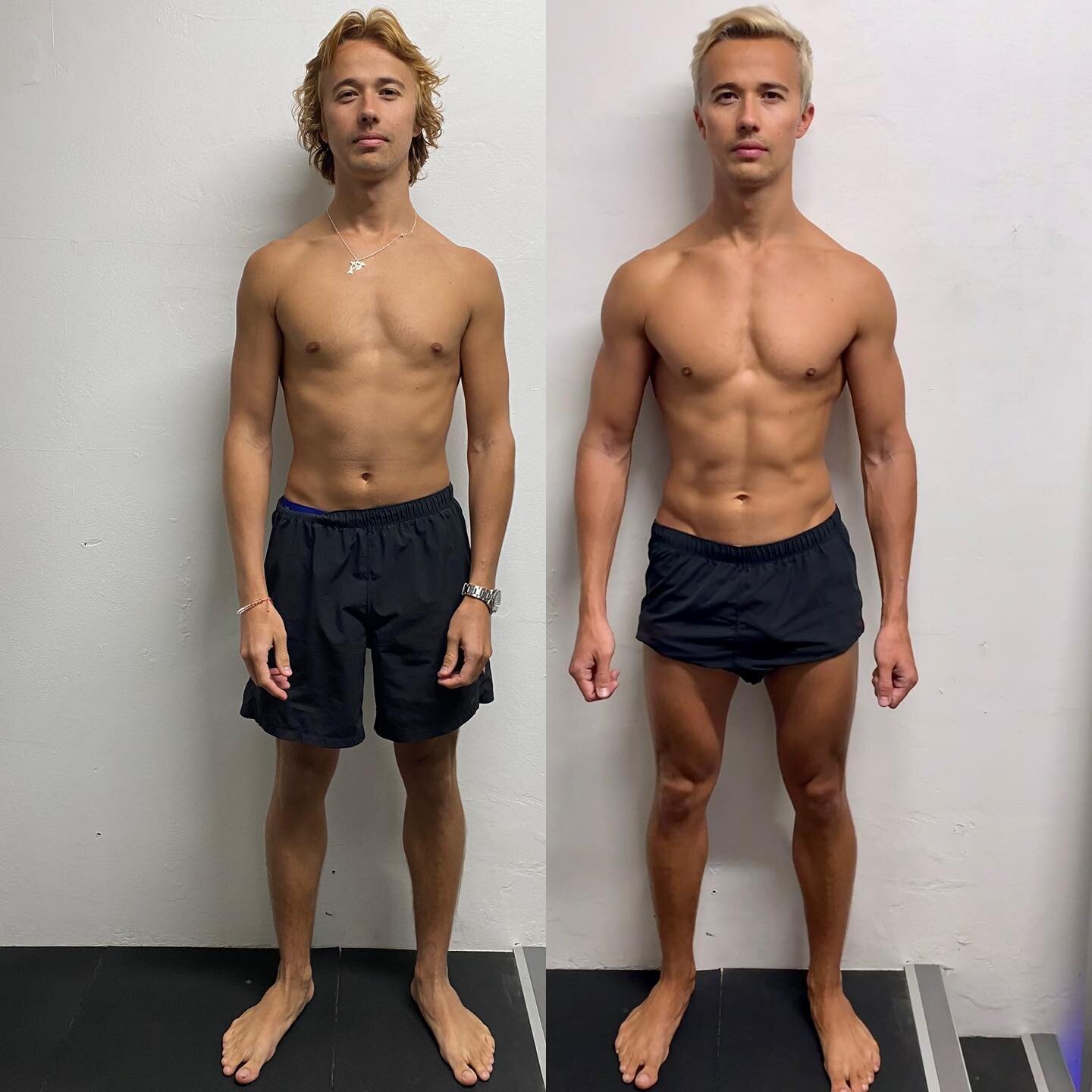 Great work Bret it was awesome helping you set a strong training foundation for long term results. Remember what went through, keep putting in the work, be consistent, and EAT (cereal is not a food group 😛). Pictures are 3.5 months apart, Bret while