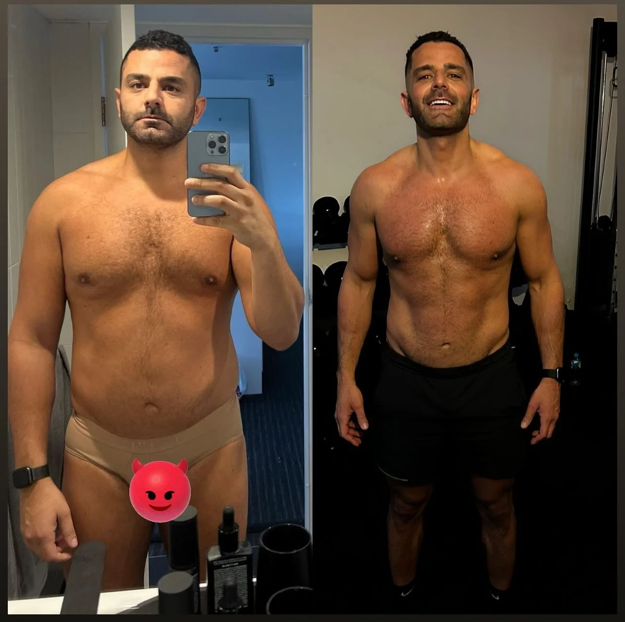 Excellent work, Moe! Down 13kg and up 4kg of lean muscle in just 16 months.
Your hard work is paying off 💪💪
Before or after &mdash; which one gets your vote?👇

#BodyTransformation #HypertrophyTraining #MuscleGains #FullFormMethod #MensFitness #Per