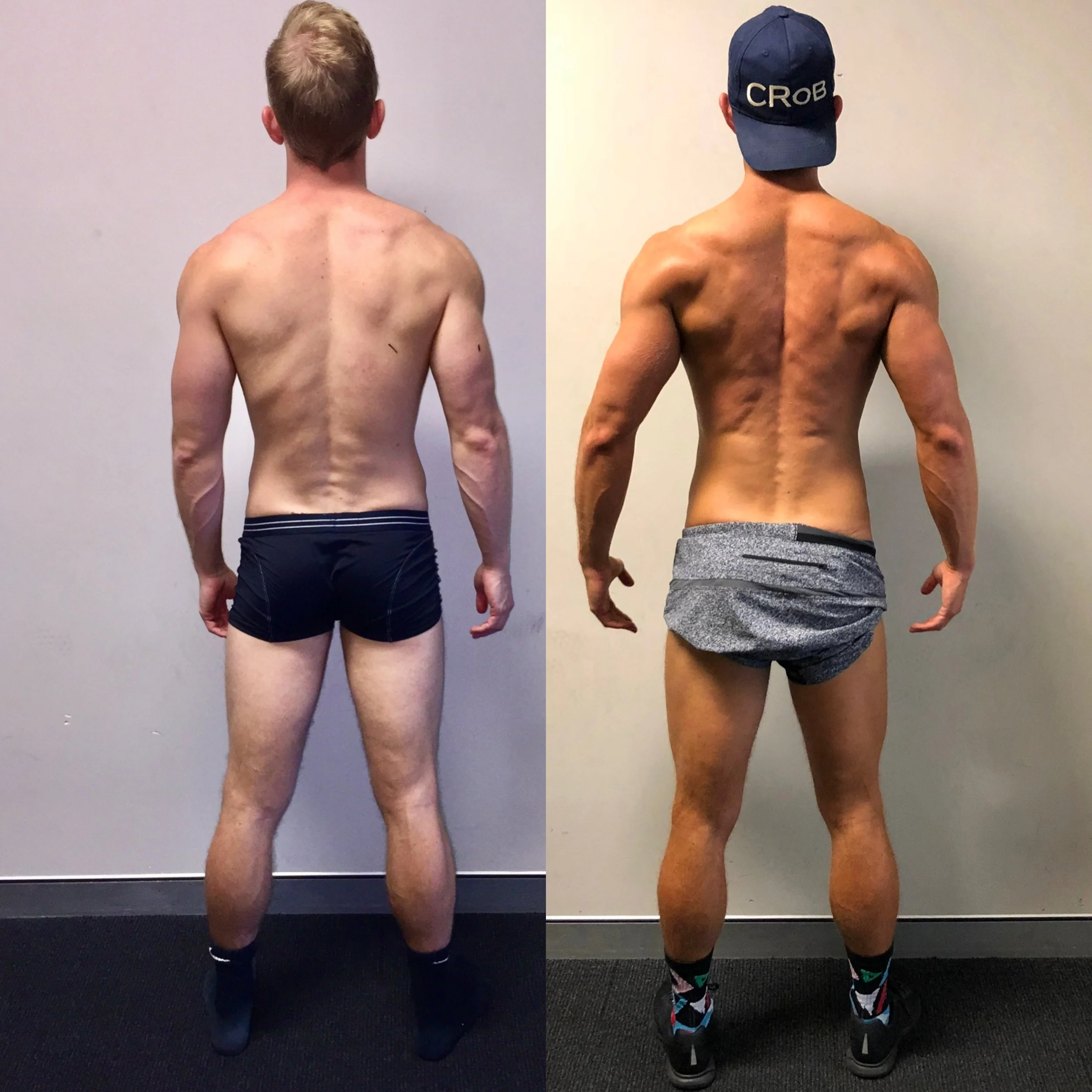 Chris back view showing muscle development with FullForm coaching