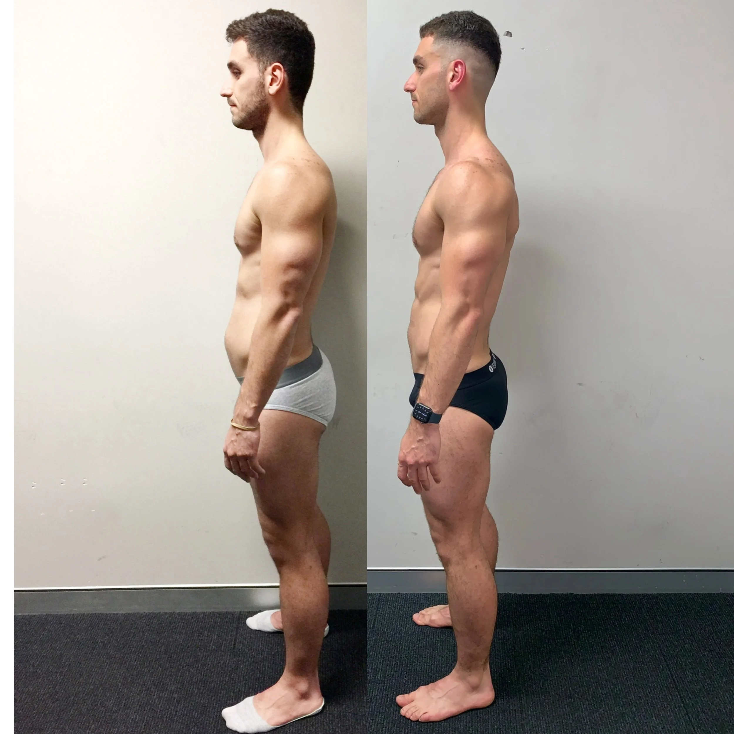 Renato side profile after gaining 10.5kg lean muscle with FullForm