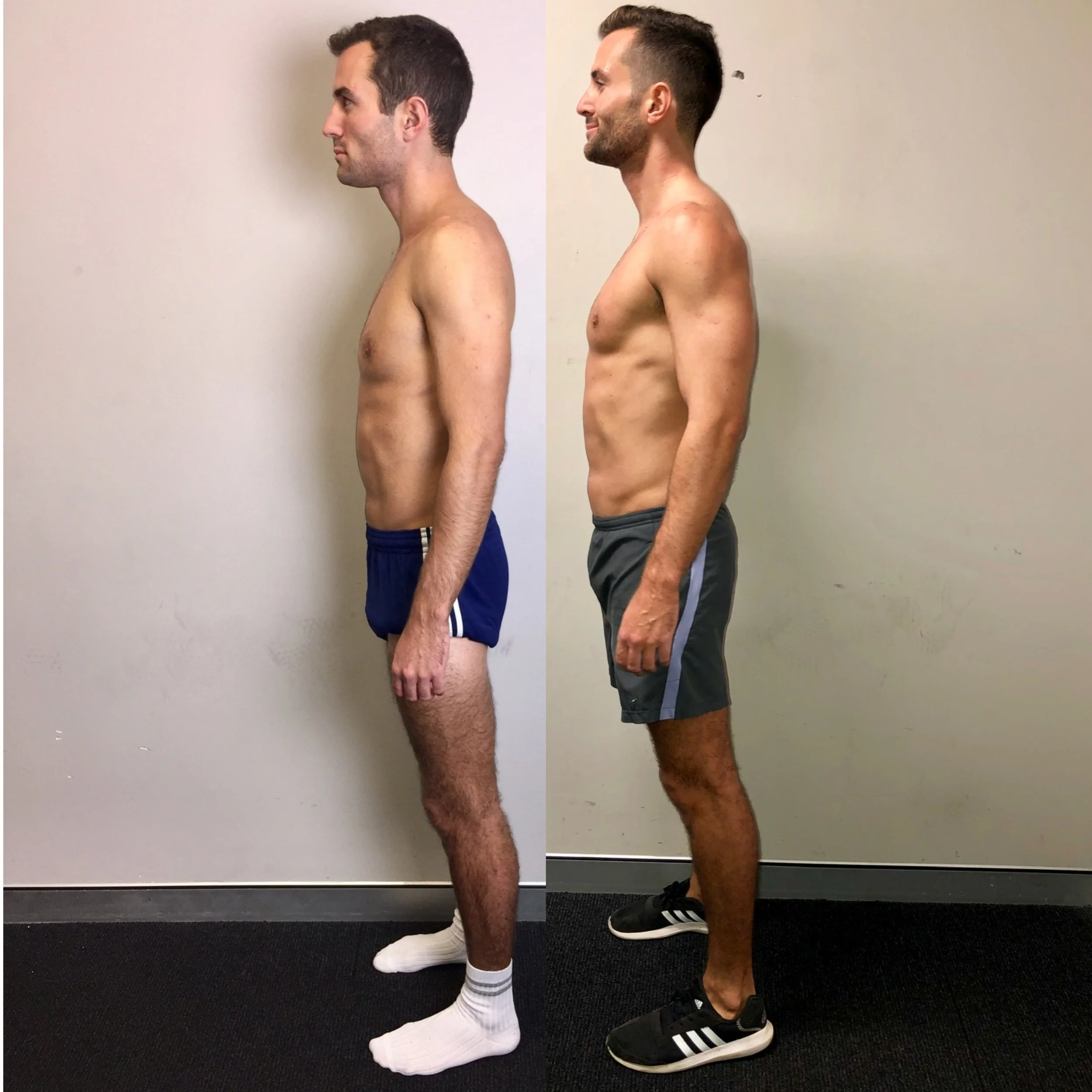 Miguel side profile after building muscle with FullForm coaching