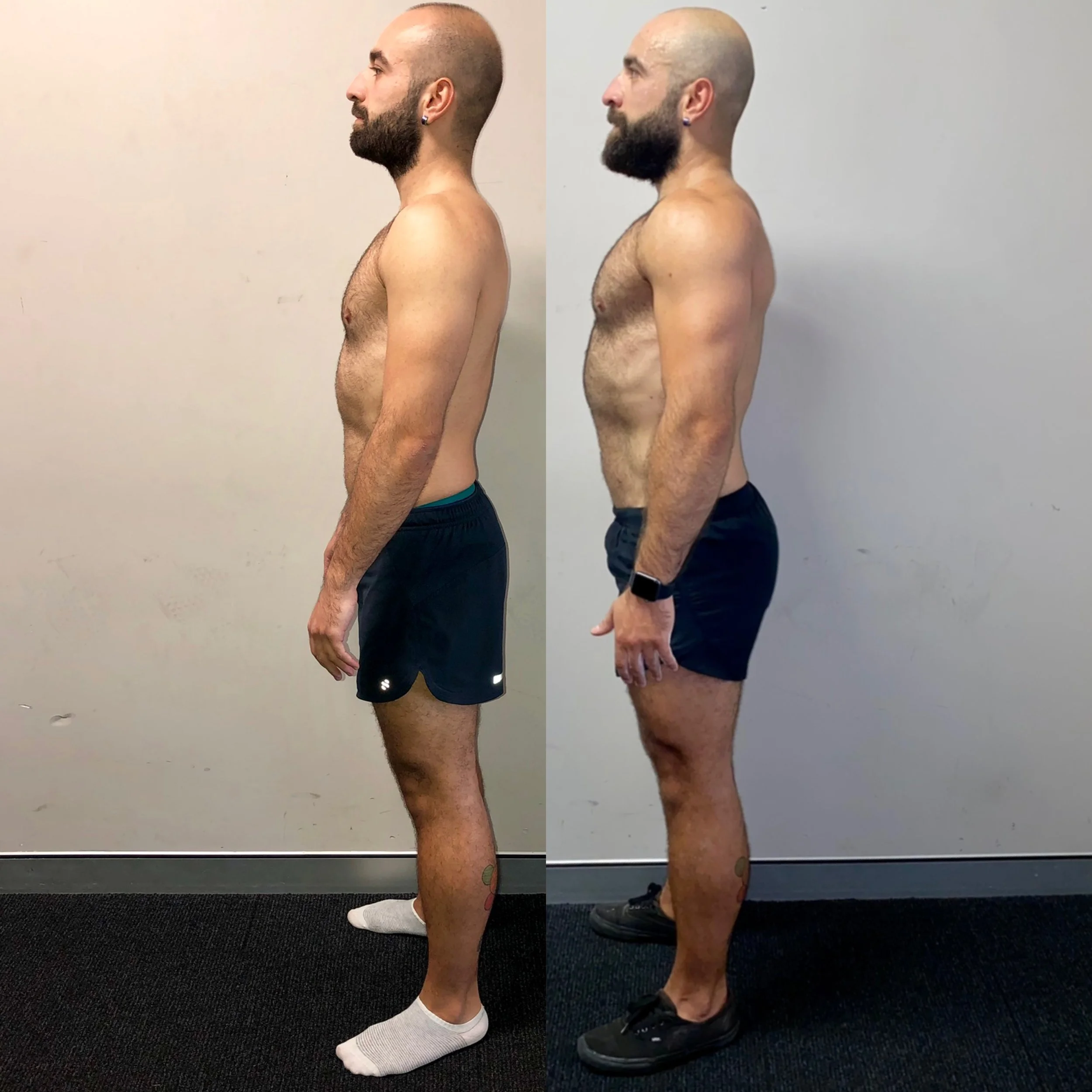 Gokhan side profile showing improved posture with FullForm coaching