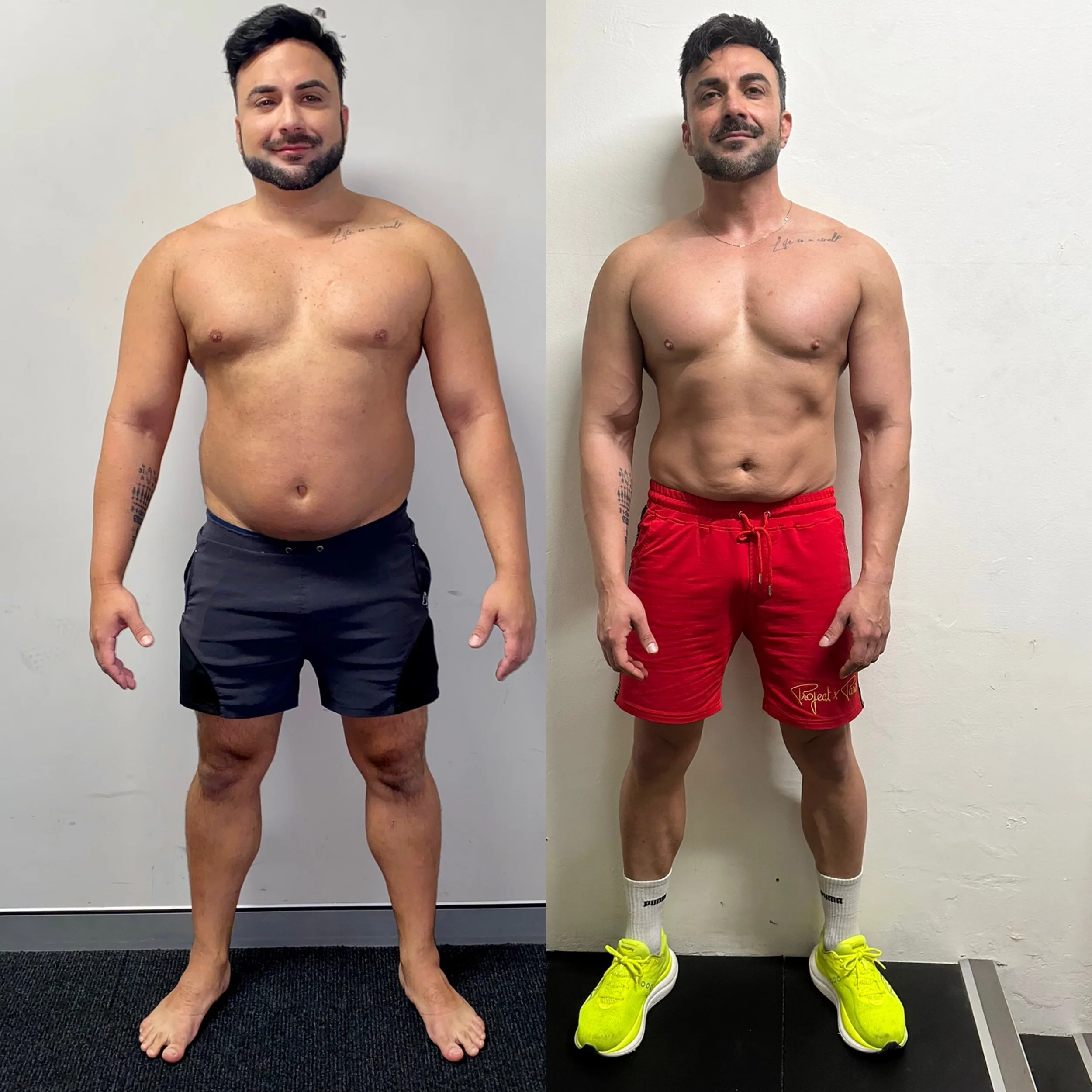 Before and after photo of Ross, 30s, who lost 34.3kg with FullForm personal training in Sydney
