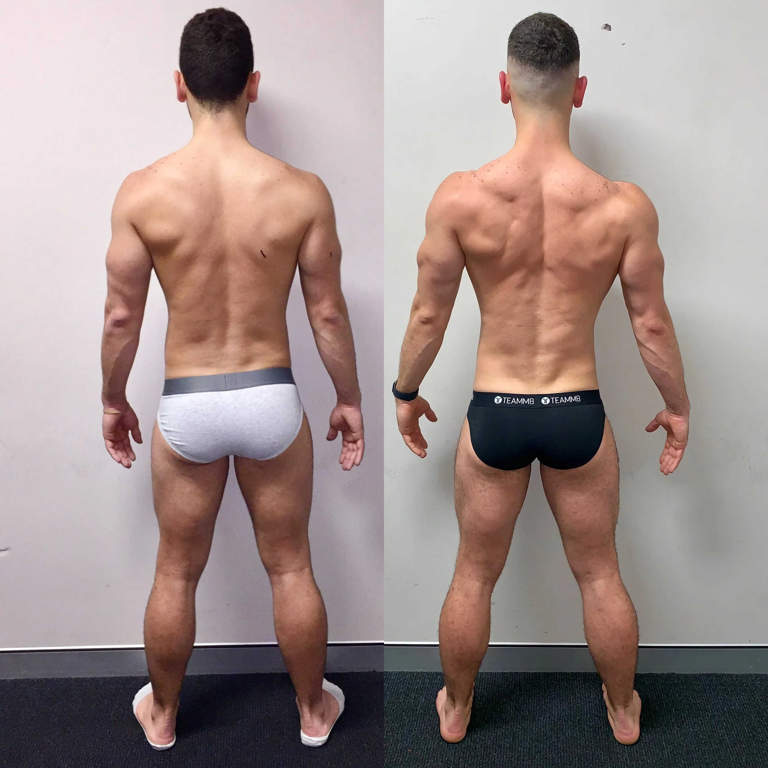 Renato back view showing muscle development with FullForm coaching