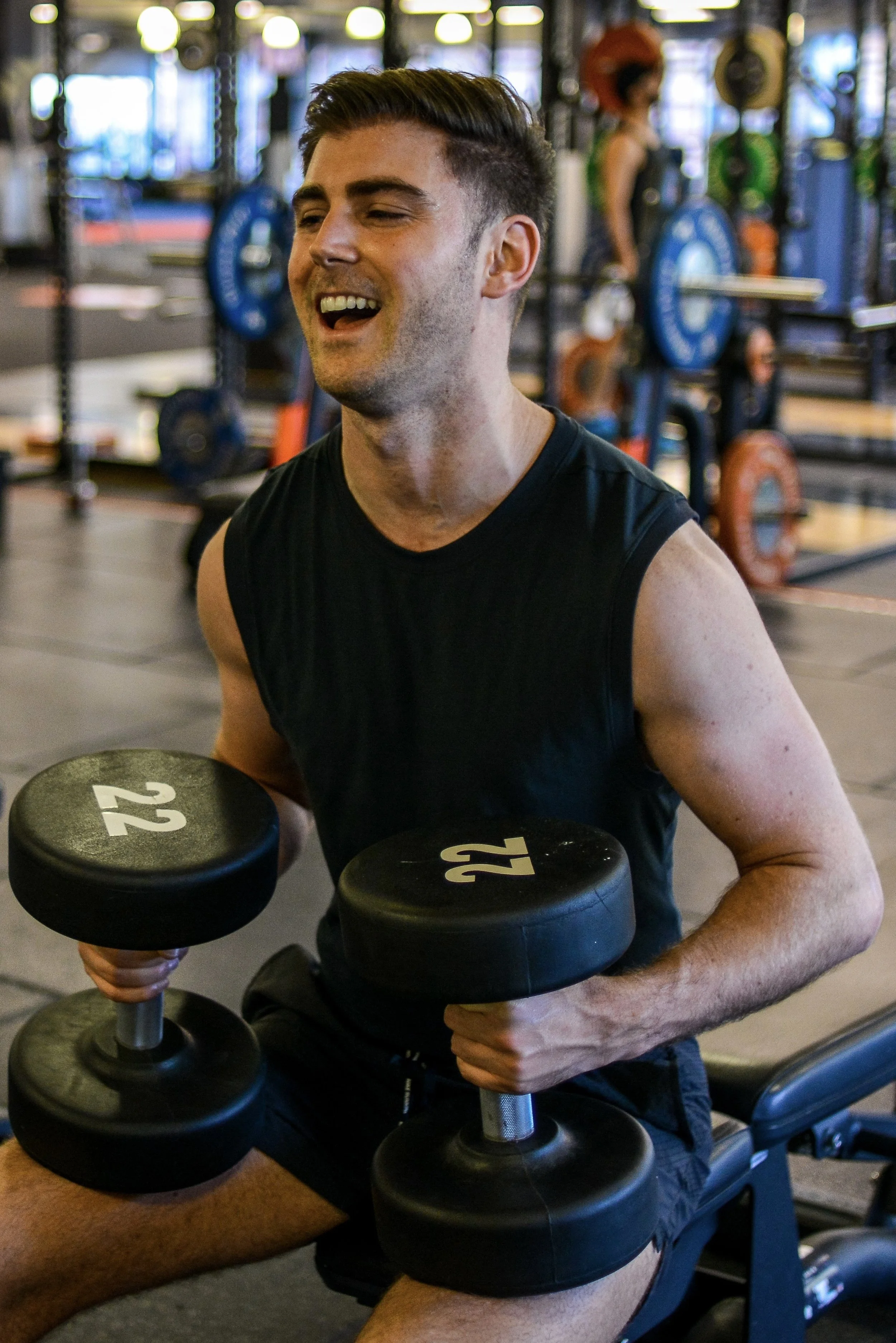 Jake lifting weights with improved form after FullForm coaching