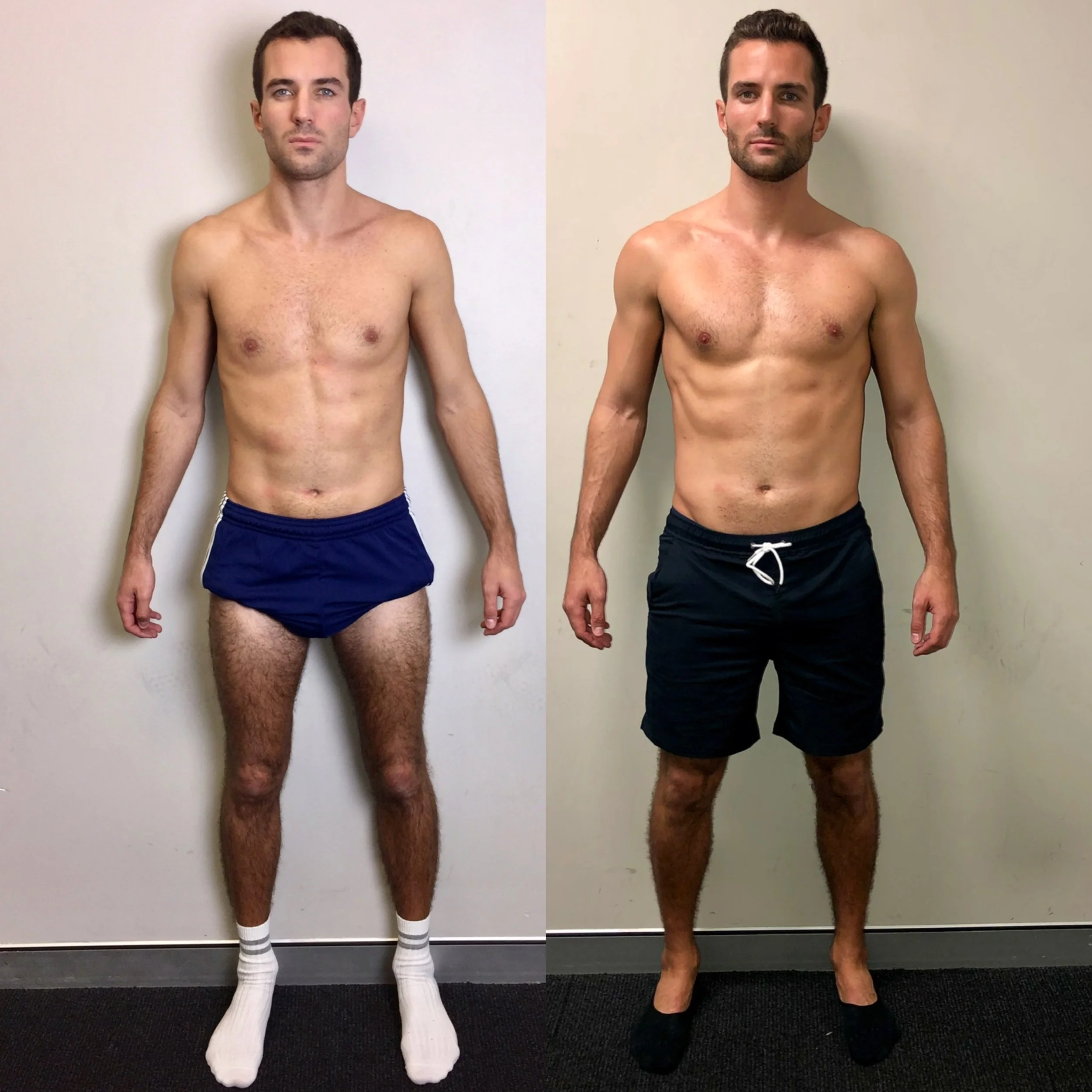 Miguel front view showing 6.5kg muscle gain as a former hard gainer with FullForm