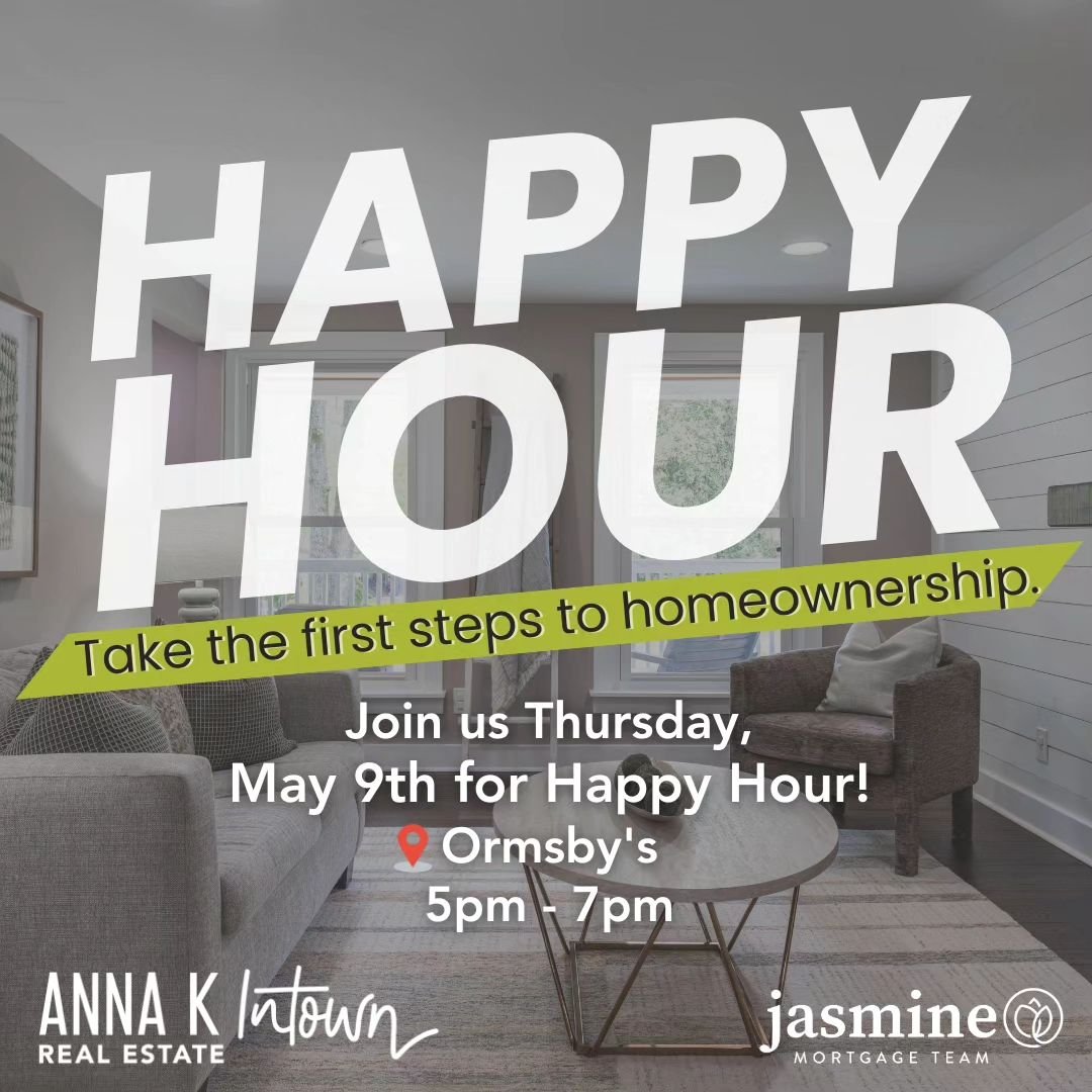 Are you in the market for a new home but not sure where to start? Don't miss out on our exclusive Buyer Happy Hour! 🌟

📅 Date: Thursday, May 9th 🕔 Time: 5pm - 7pm 
📍 Location: Ormsby's

Here's what's in store for you: 

✨ Meet and mingle with our