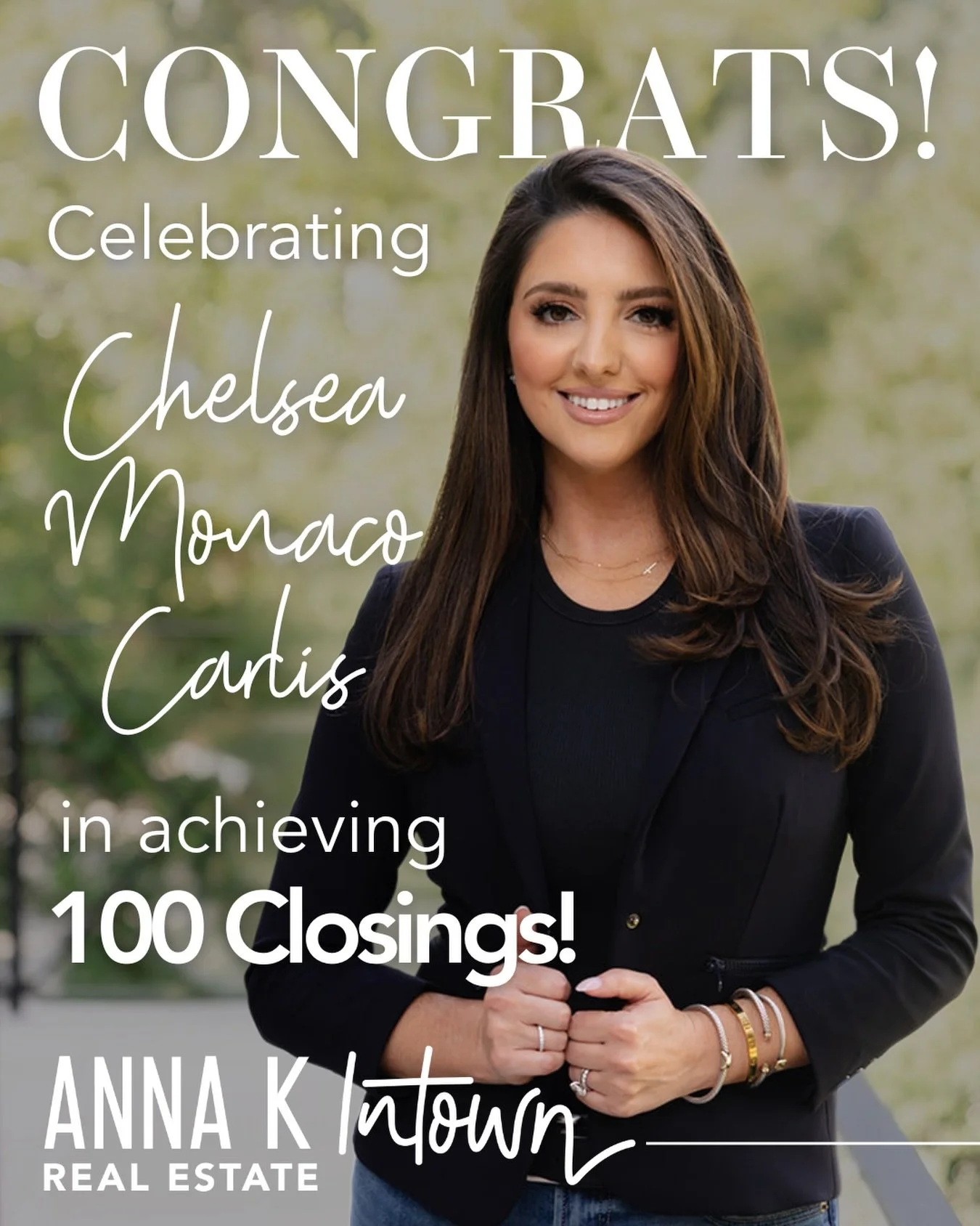 A milestone worth celebrating 🥂

Chelsea just closed her 100th transaction with the Anna K Intown team, and we couldn&rsquo;t be prouder. This achievement is a testament to her dedication, expertise, and unwavering commitment to her clients. Every c