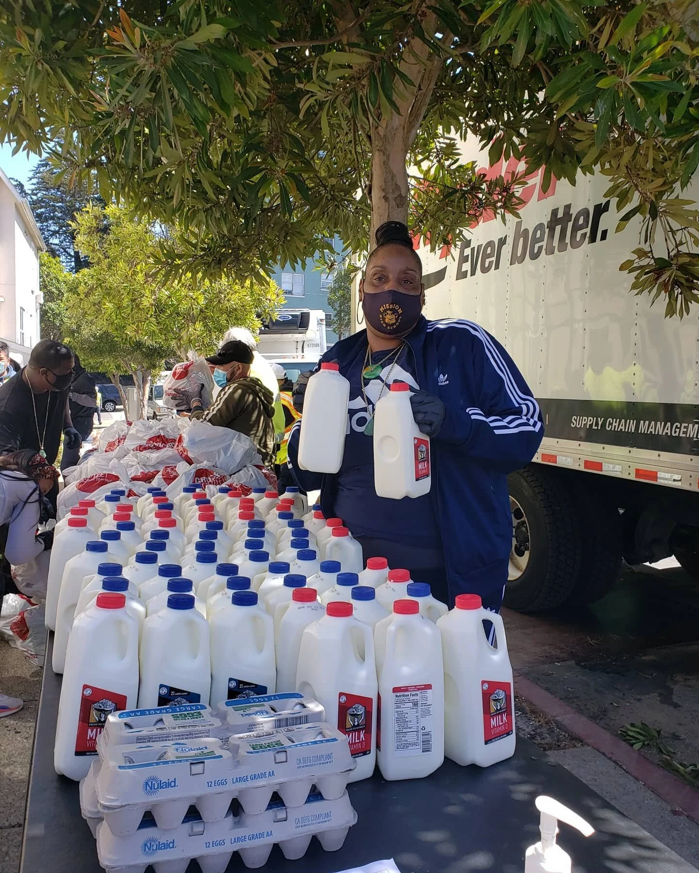 Me and big Rodney just finish passing out groceries to our residents of Hayes Valley we love helping out with our community. 
I would like to give a big thank you San Francisco housing authority for The  Donation of groceries.
And  a big thank you to