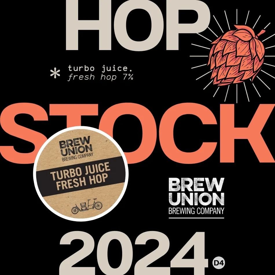 Turbo Juice Fresh Hop is tapped &amp; pouring! The good folks from @brewunion are in the house this evening, come meet the crew behind the brew! 🍻 #Hopstock