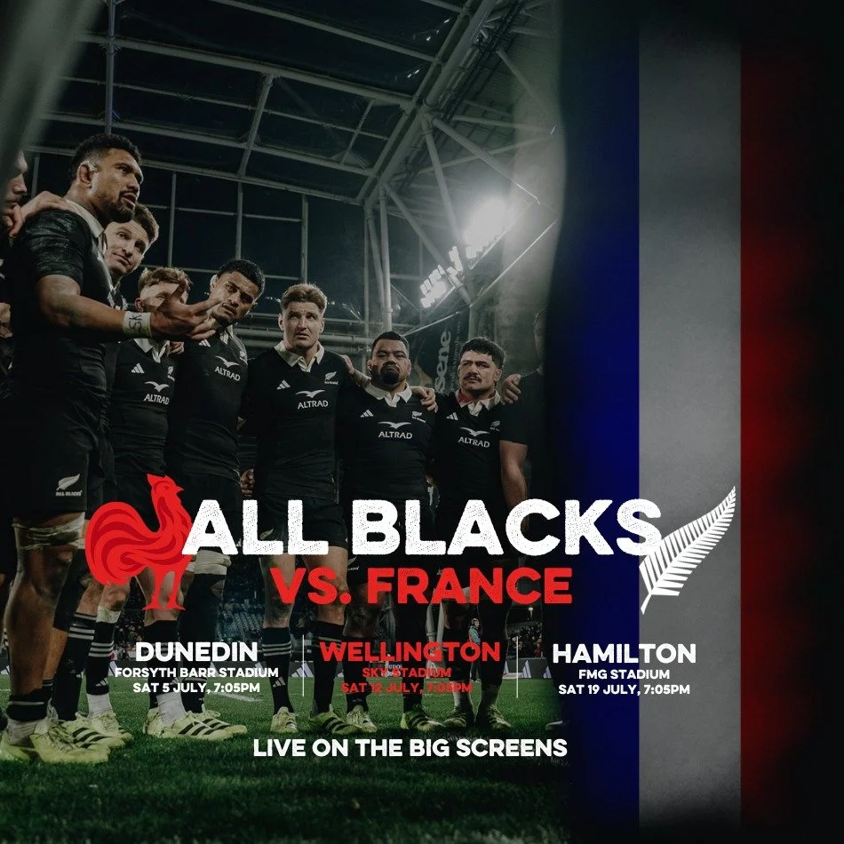 It's game time in Wellington this weekend! The 2nd test between @allblacks &amp; @francerugby, takes place at Sky Stadium from 7:05pm. Get along to D4, for some pre-game pints and a bite to eat.🍷🍔🍟 

We'll also have the 🦁 @britishandirishlions vs