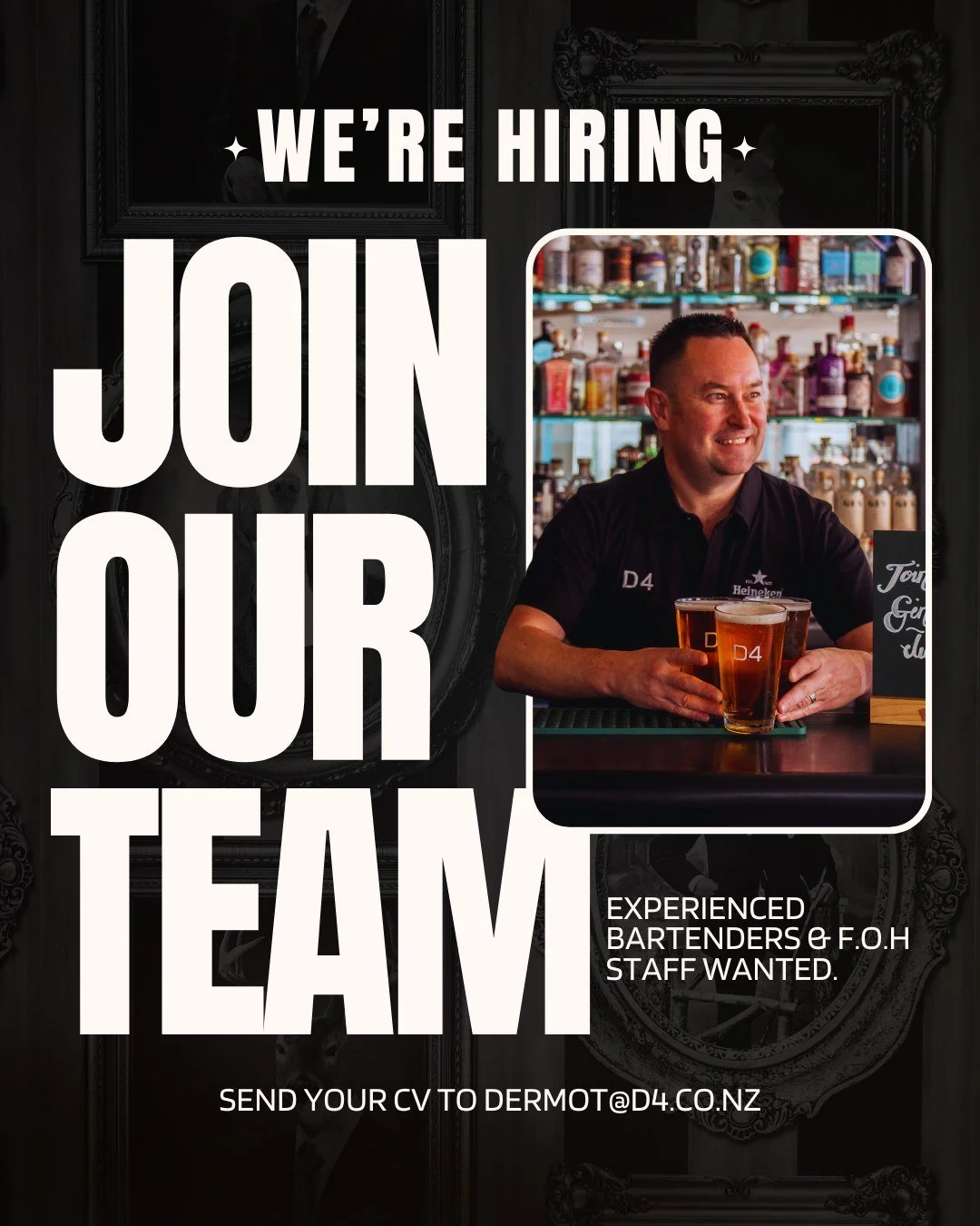 Do you daydream about crisp, cold beer &amp; top-notch service? 🍻
Good news, we currently have front-of-house positions available! 🚨

𝐄𝐱𝐩𝐞𝐫𝐢𝐞𝐧𝐜𝐞𝐝 𝐁𝐚𝐫𝐭𝐞𝐧𝐝𝐞𝐫:

- Minimum 3 years&rsquo; experience
- Craft beer knowledge essential
-