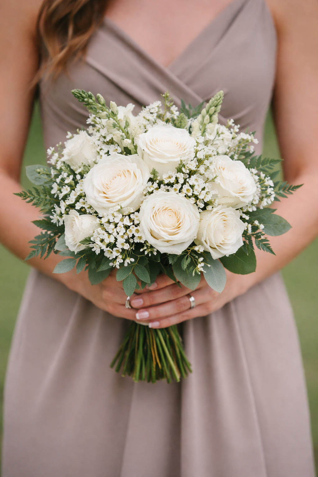 White Bridesmaid Bouquet