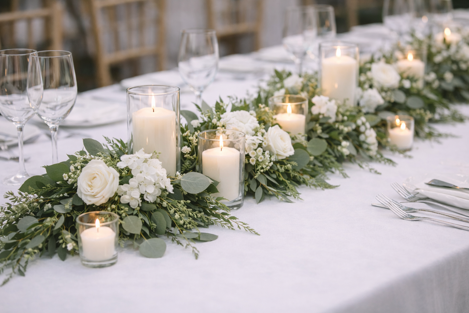 Garland with White Floral