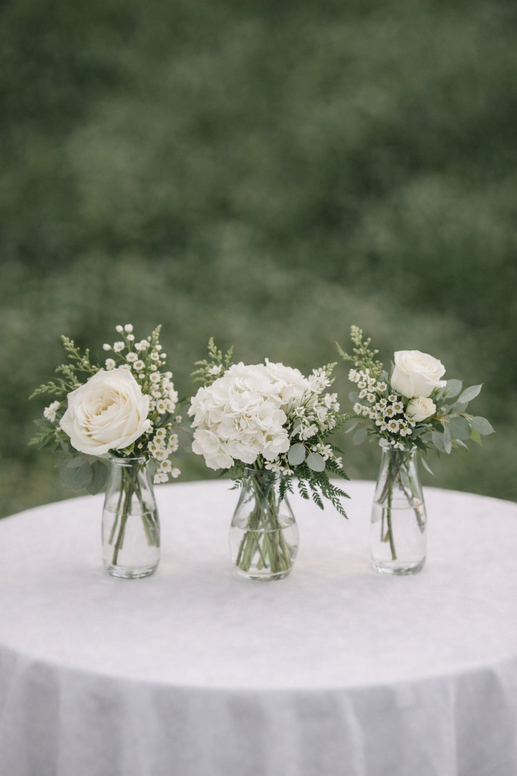 White Bud Vase Set of 3