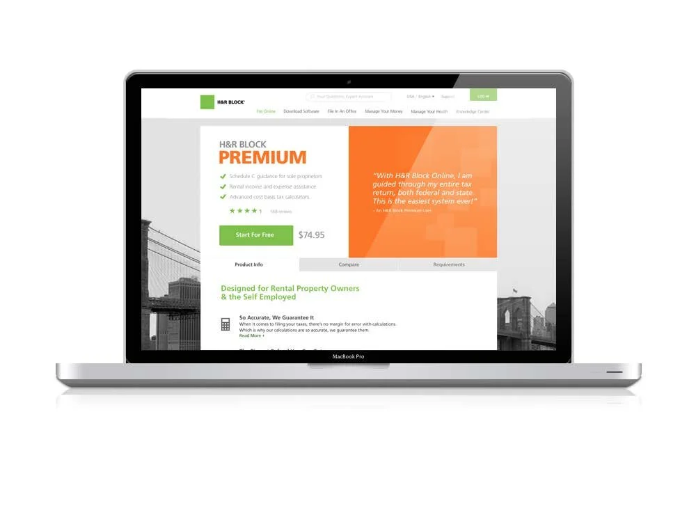 H&R Block Premium Product Page