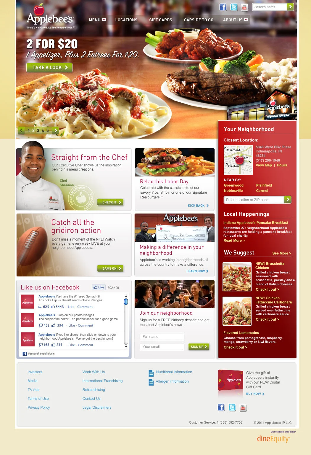 Applebee's Homepage New