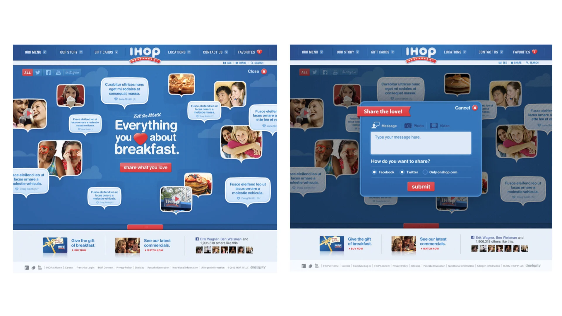 IHOP Social Share Homepage