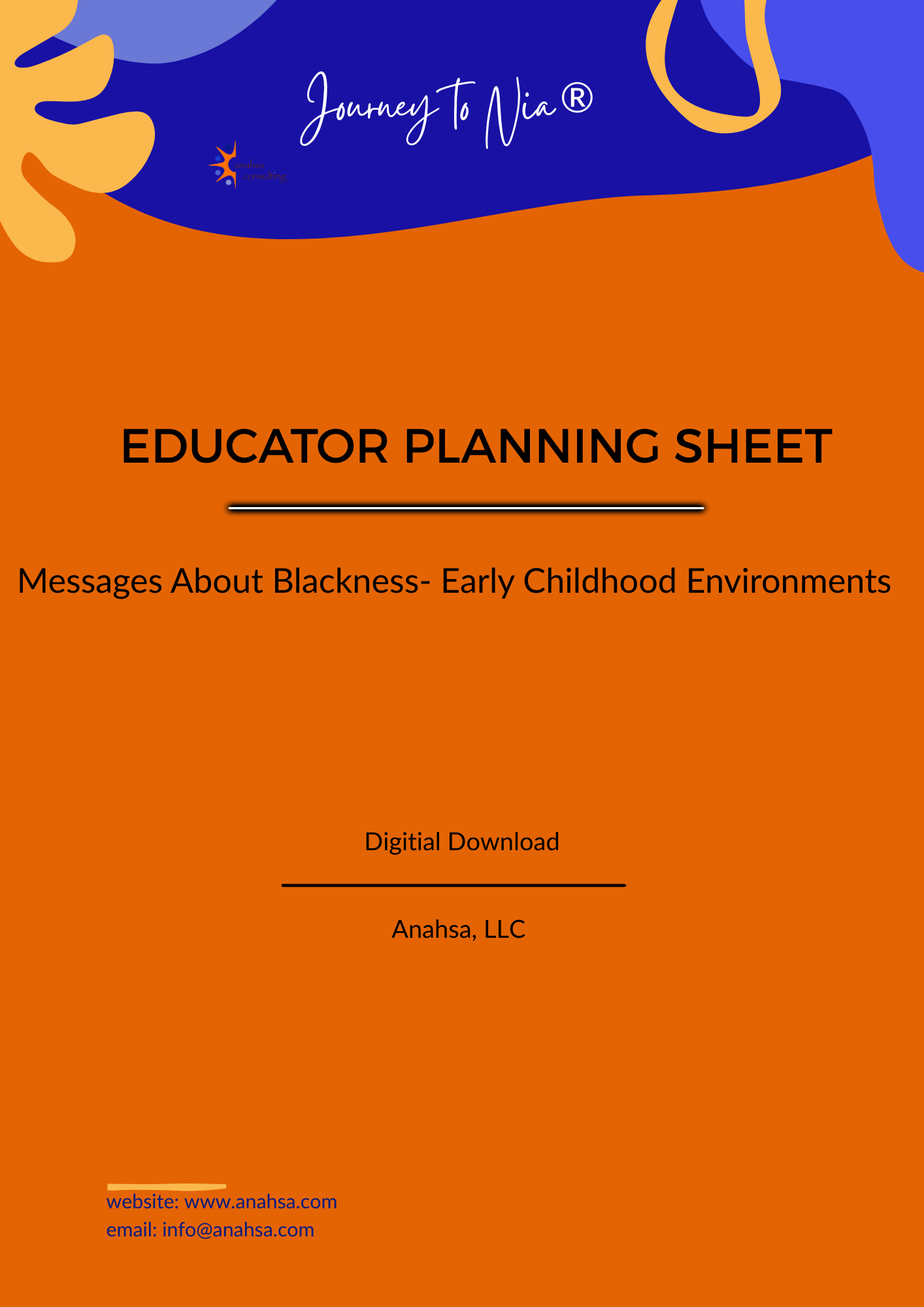 Journey to Nia® Educator Planning Sheet
