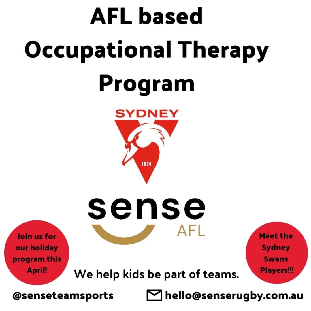 Sense AFL is teaming up with @thesydneyswans again this April!

We are thrilled to announce that this April we are running a Sense AFL program with The Sydney Swans! Sense AFL is an AFL based Occupational Therapy program for neurodiverse children a