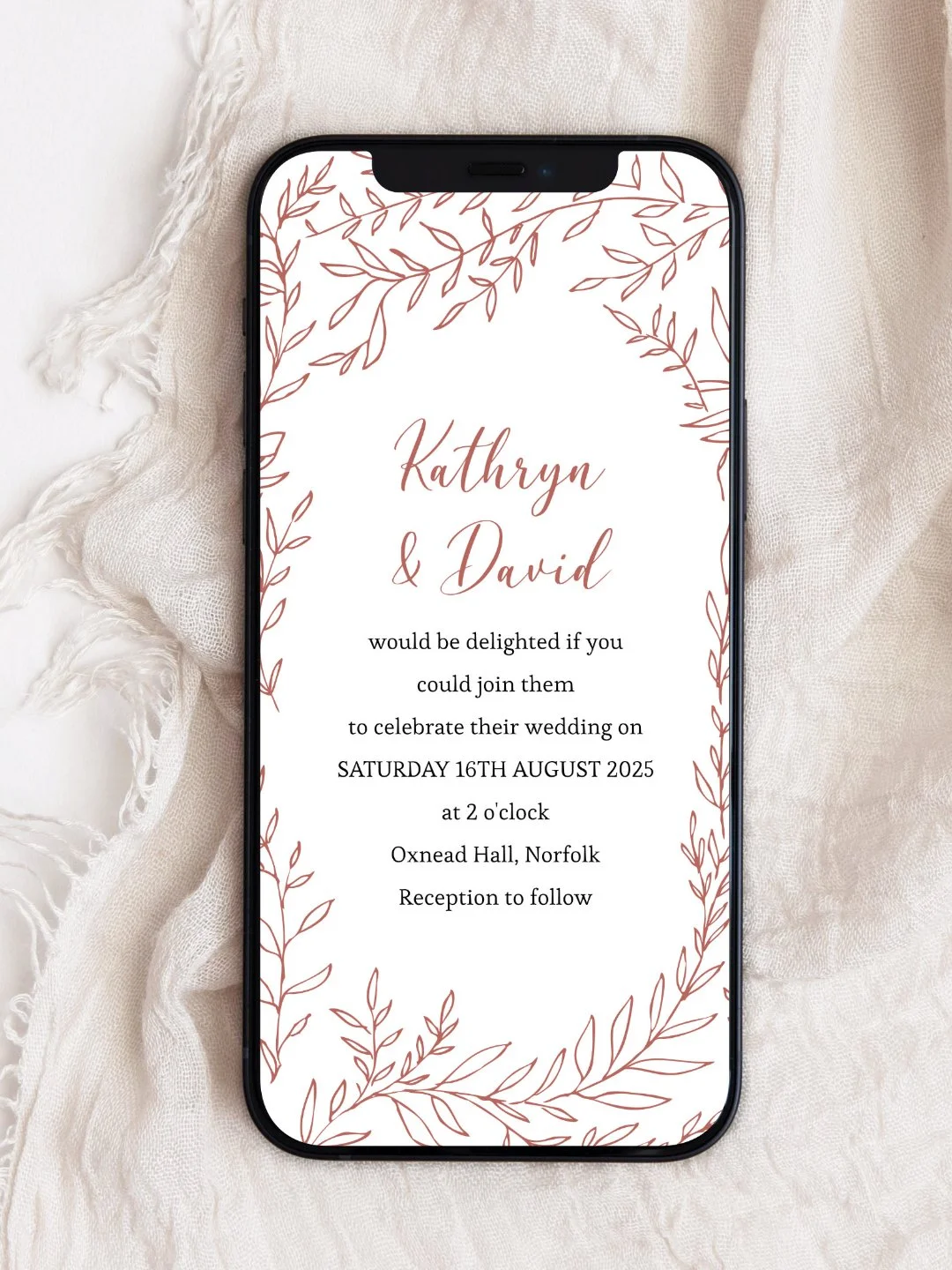 Digital Wedding Invitation & Website - Botanical