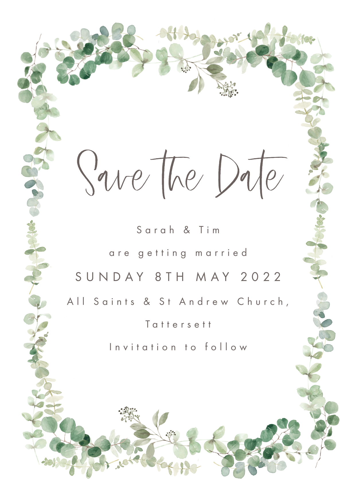Save the Date - Eucalyptus