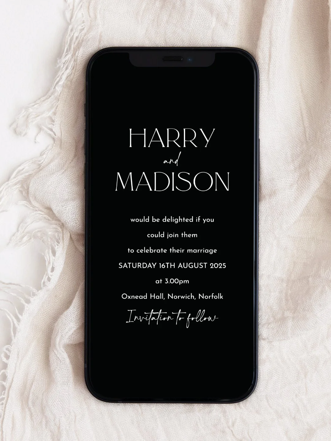 Digital Wedding Invitation & Website - Everett