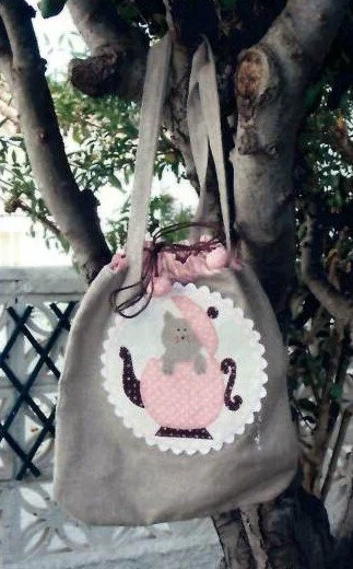 BOLSO GATO EN TETERA  "GITANILLAS" -PATRÓN