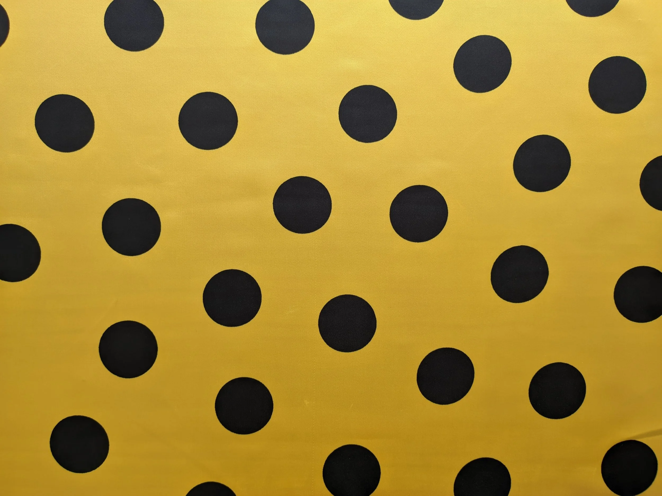 RASO FONDO AMARILLO TOPO NEGRO   4 CM