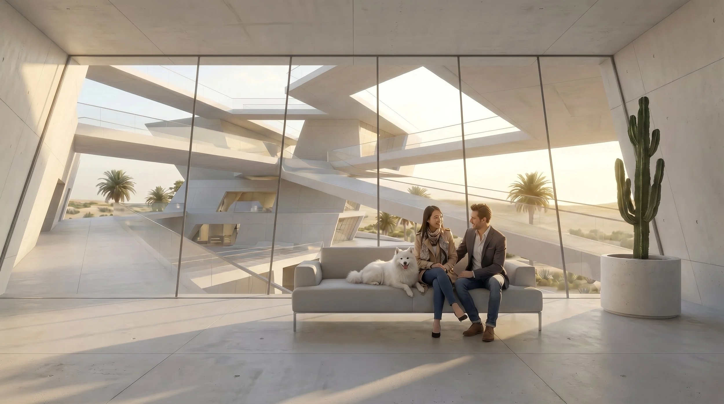 Modern and minimal design of living room by Marc Northstar