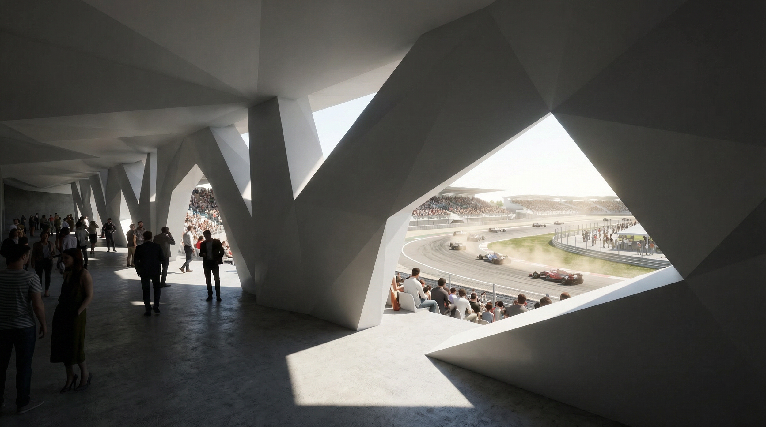 Grand Prix design near fans area designed by Marc Northstar