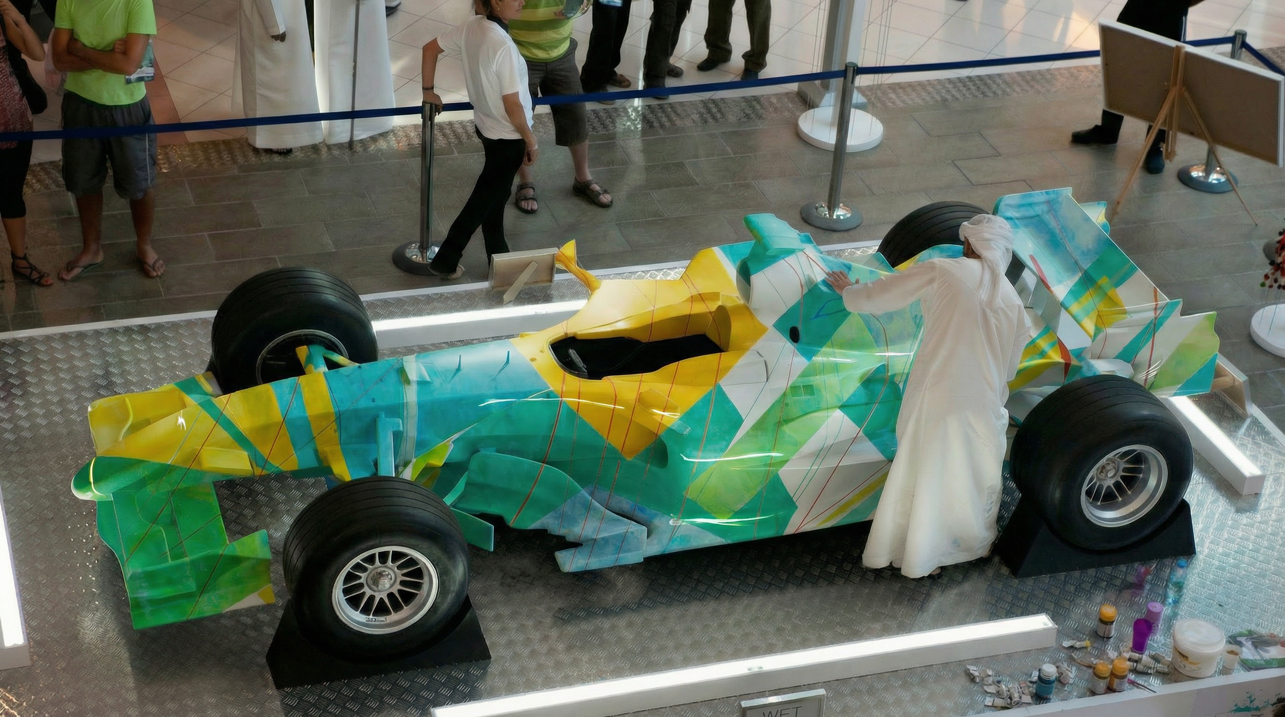 American artist Marc Northstar painting Formula 1